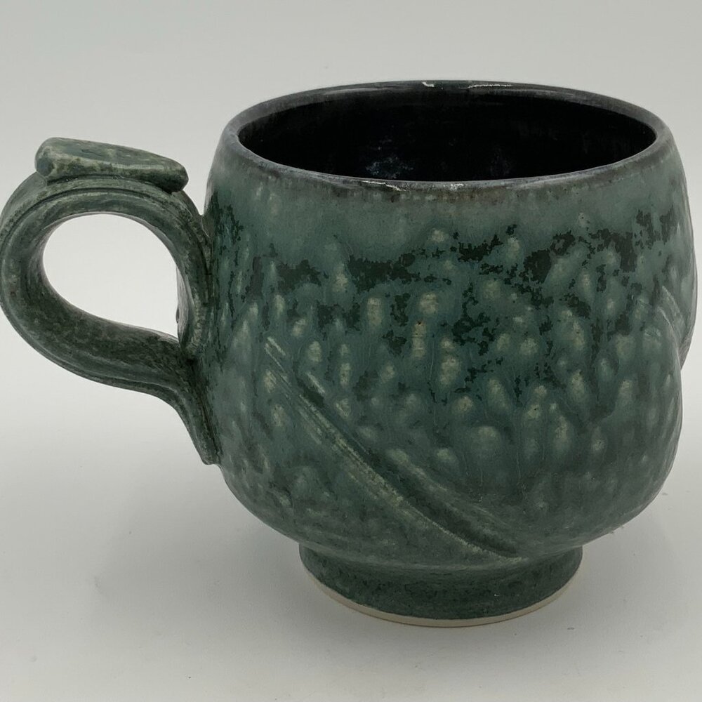 Jeff Morales Abstract Ash Glaze Coffee MUG Art Pottery ARTIST SIGNED
